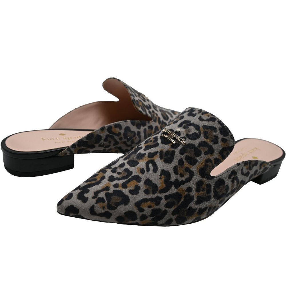 Kate Spade LORETTA Leopard-Print Suede Mules